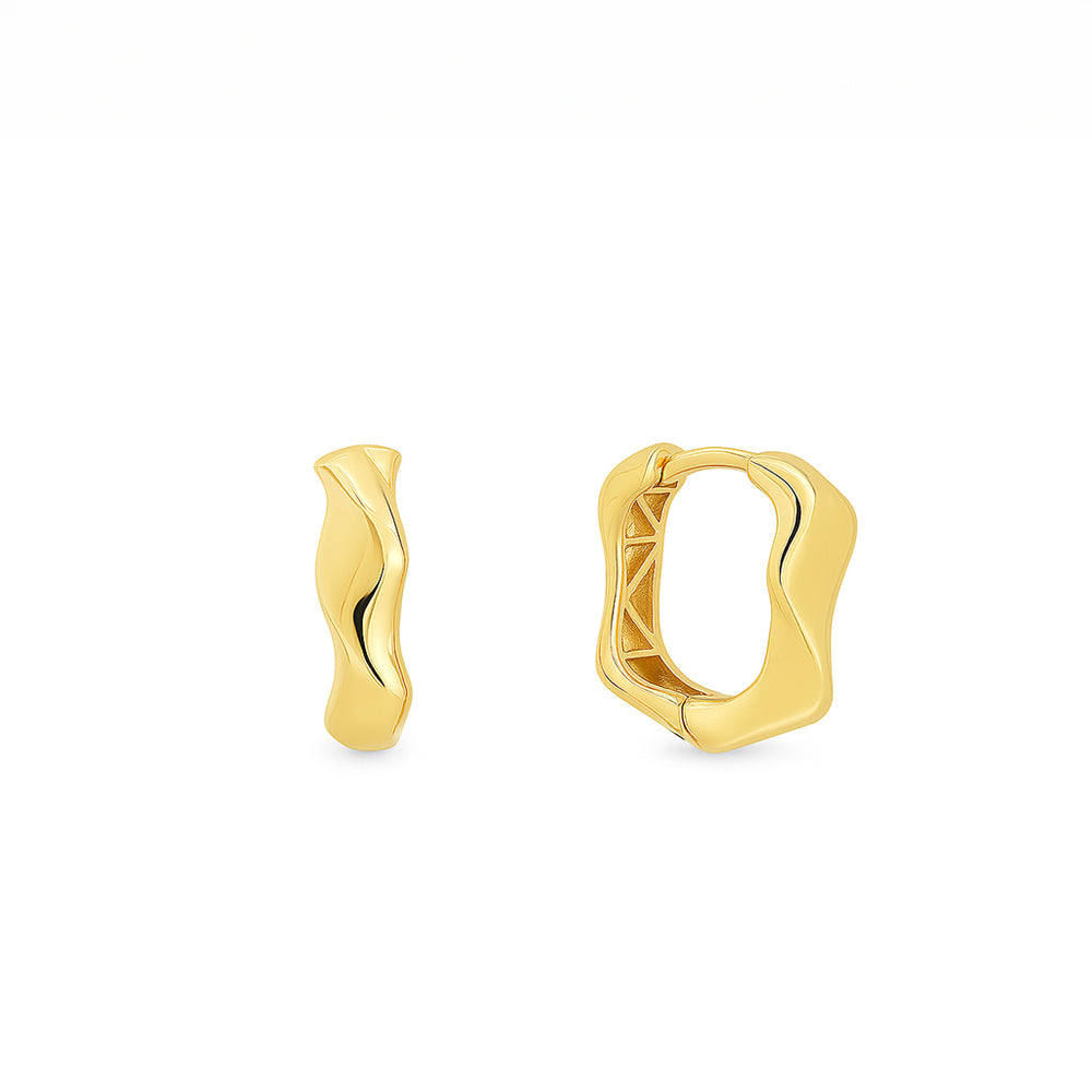 18K Yellow Gold Hoop Earrings – High Polish Finish