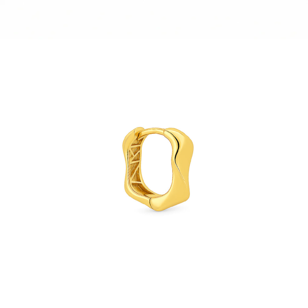 18K Yellow Gold Hoop Earrings – High Polish Finish